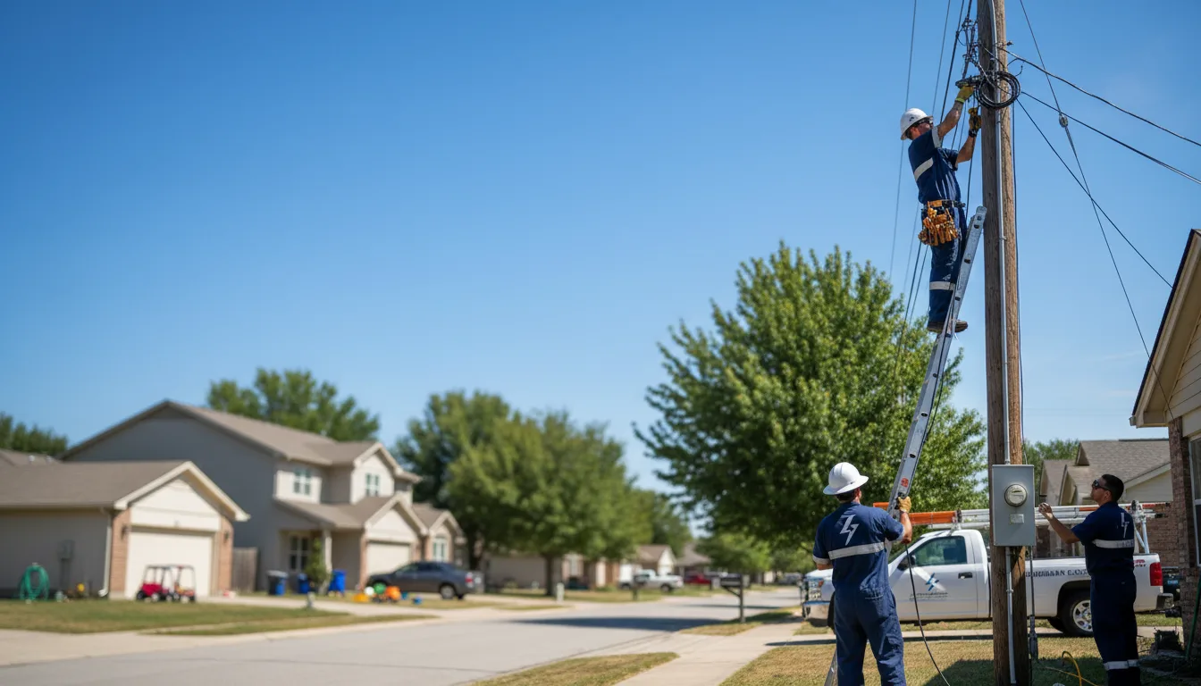 Residential electrician providing installation services in Fieldton, TX